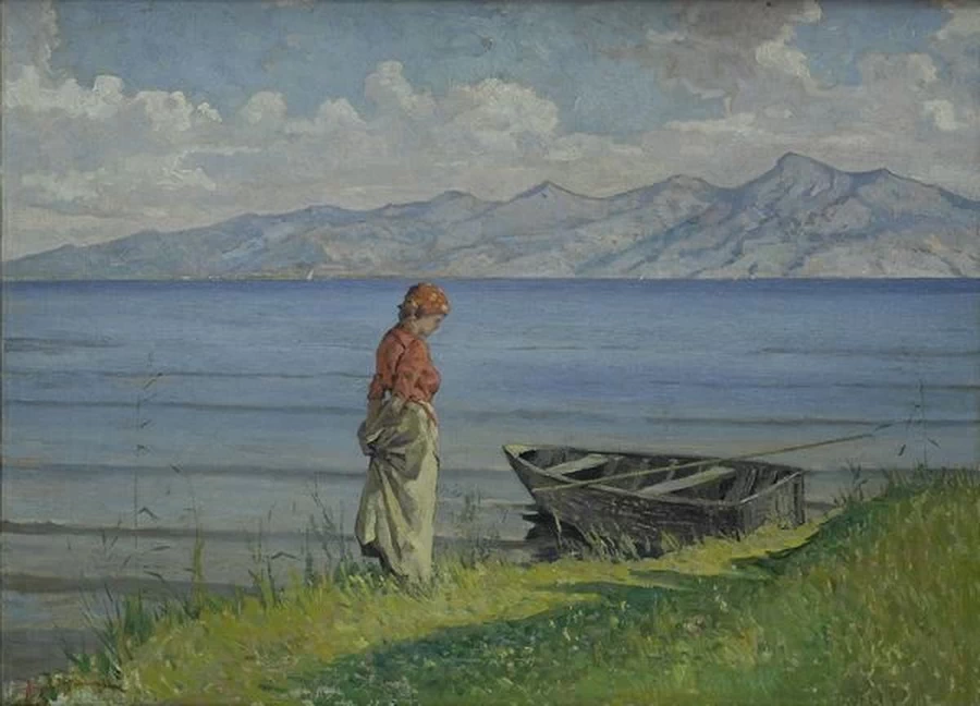 Angiolo - Contadina sul lago di Massaciuccoli